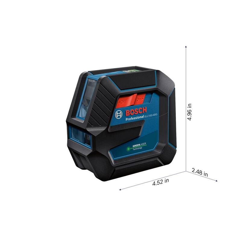Nivel láser verde de 100 pies con tecnología VisiMax, auto nivelante, montaje en L ajustable y estuche rígido - GLL100-40G