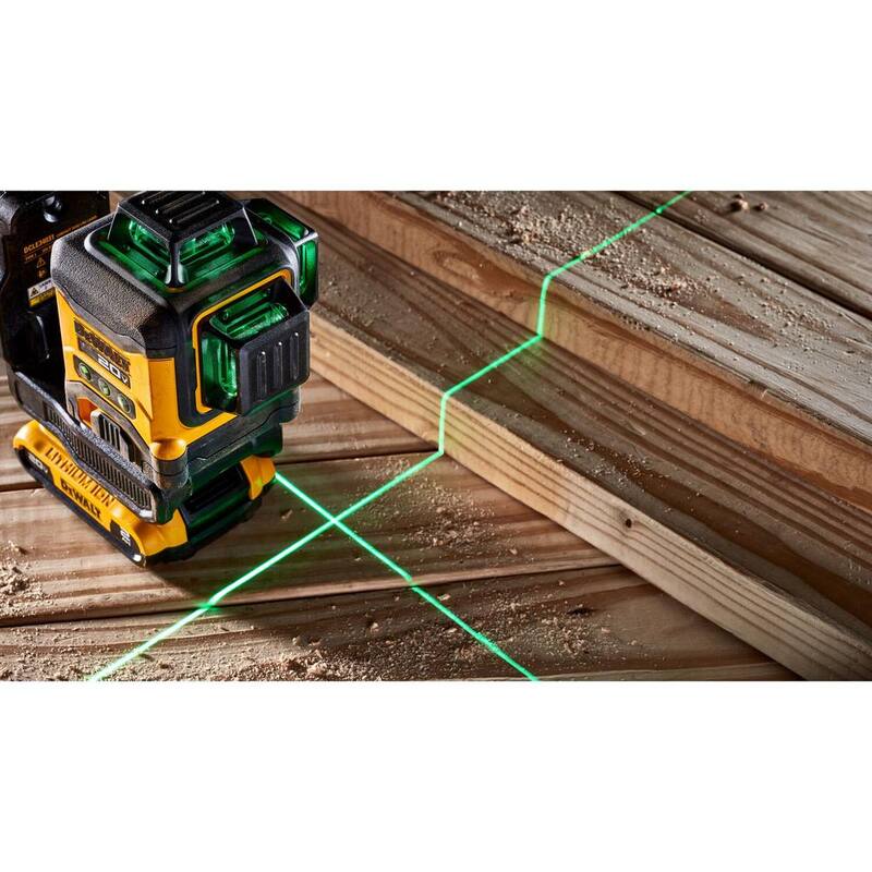Nivel láser de 3 haces y 3 planos, DEWALT 20V, de 360 grados (solo herramienta) - DCLE34031B.