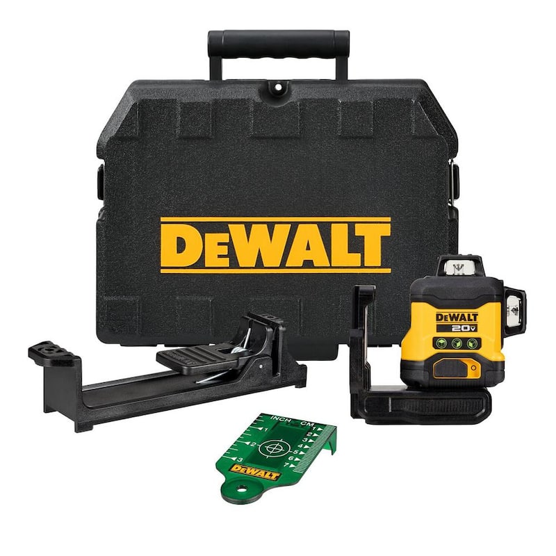 Nivel láser de 3 haces y 3 planos, DEWALT 20V, de 360 grados (solo herramienta) - DCLE34031B.