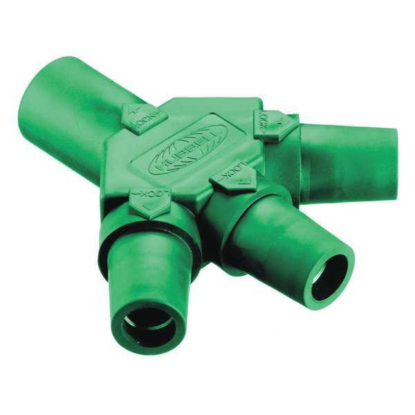 Conector triple Hubbell Wiring Device-Kellems, verde, Serie 16, 600VCA/250VCC - HBLM3FGN