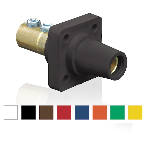 Receptáculo hembra Leviton, amarillo, 2/0-4/0, punta cónica - 16R22-UY