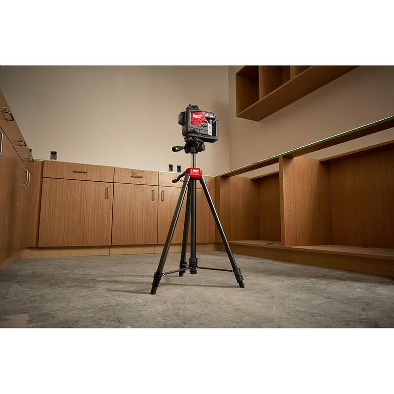 Kit de nivel láser de 3 planos Milwaukee M12 de 12 voltios con batería de iones de litio de 4.0 Ah, cargador, estuche y trípode - 3632-21-48-35-1411