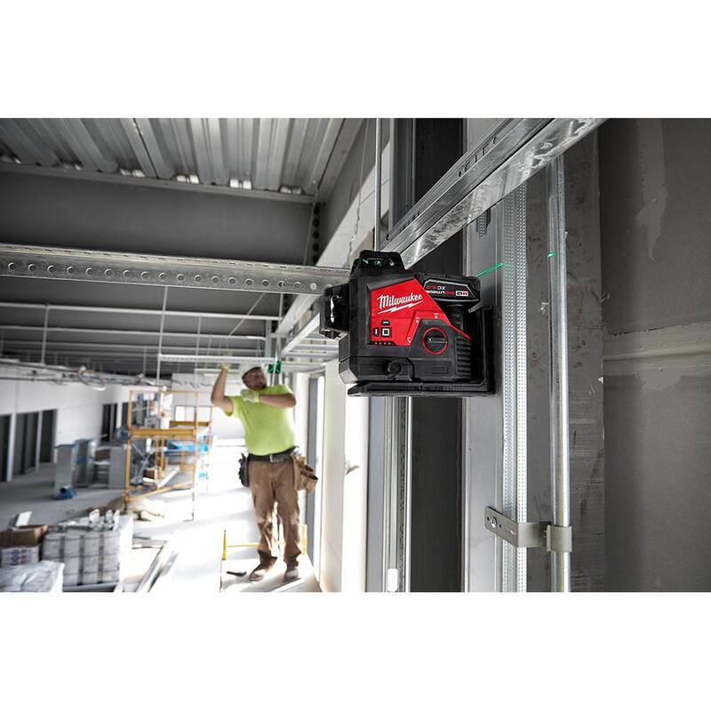 Kit de nivel láser de 3 planos Milwaukee M12 de 12 voltios con batería de iones de litio de 4.0 Ah, cargador, estuche y trípode - 3632-21-48-35-1411