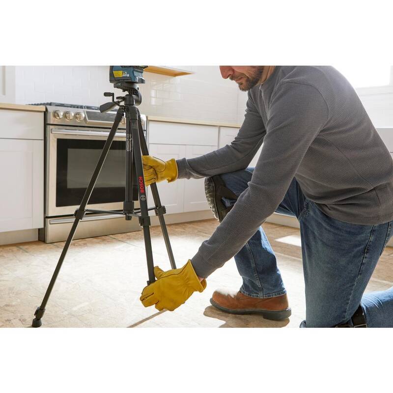 Bosch 300 ft. Verde 360 grados láser autonivelante con tecnología Visimax, Montura Plus trípode compacto con altura extensible - GLL3-300G+BT150