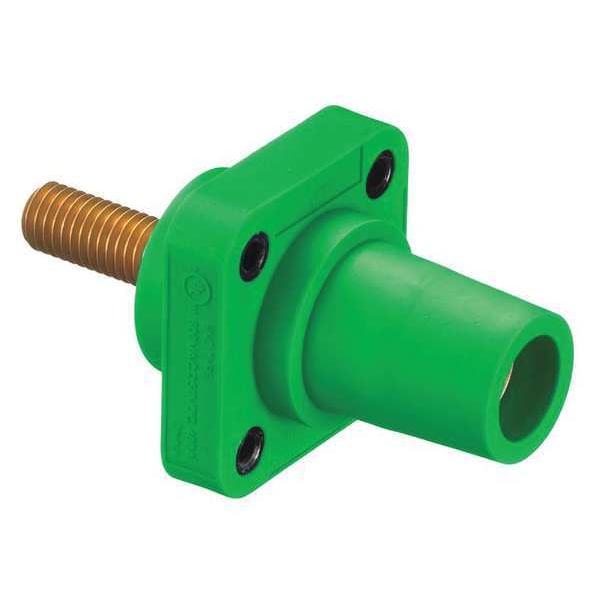 Receptáculo Hubbell Wiring Device-Kellems, Hembra Verde, Nariz Cónica de Perno