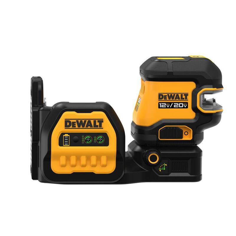 Kit de láser de líneas cruzadas verde inalámbrico de 20V Max de litio DEWALT, (1) Batería de 2.0Ah, Cargador y Estuche TSTAK - DCLE34520G