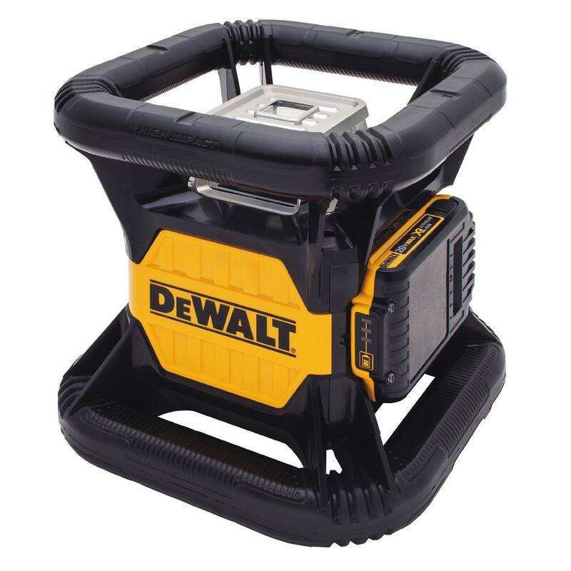 Nivel láser rotativo DEWALT 20V de litio de 250 pies en verde y trípode de construcción con batería de 2Ah, cargador y estuche TSTAK - DW079LGCS