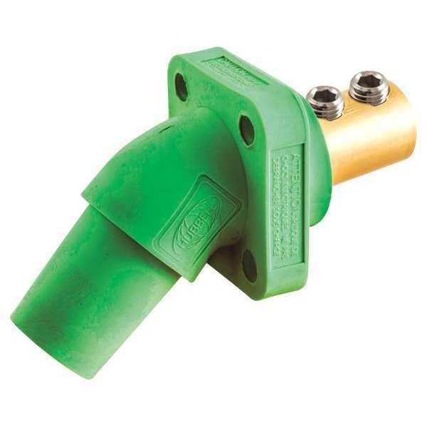Receptáculo angular Hubbell Wiring Device-Kellems, verde, doble tornillo de fijación - HBLFRAGN