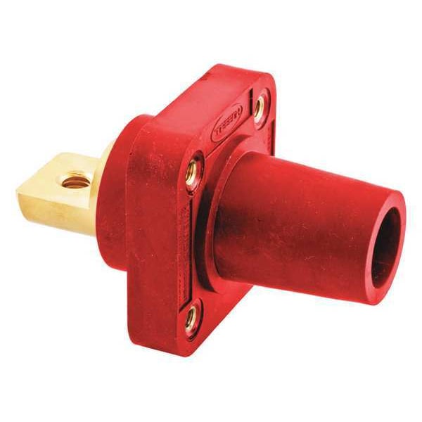 Receptáculo Hubbell Wiring Device-Kellems, Punta Cónica, 4-4/0, Hembra, Rojo - HBLFRBR