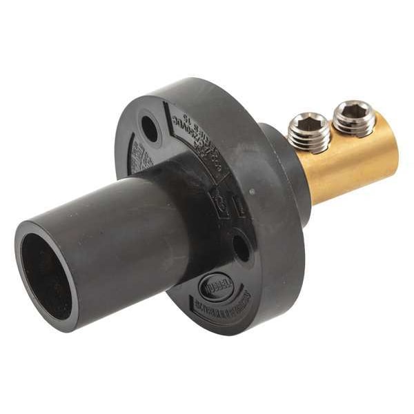 Receptáculo de un solo pin Hubbell Wiring Device-Kellems, macho, negro, 8-2 - HBL15MRBK
