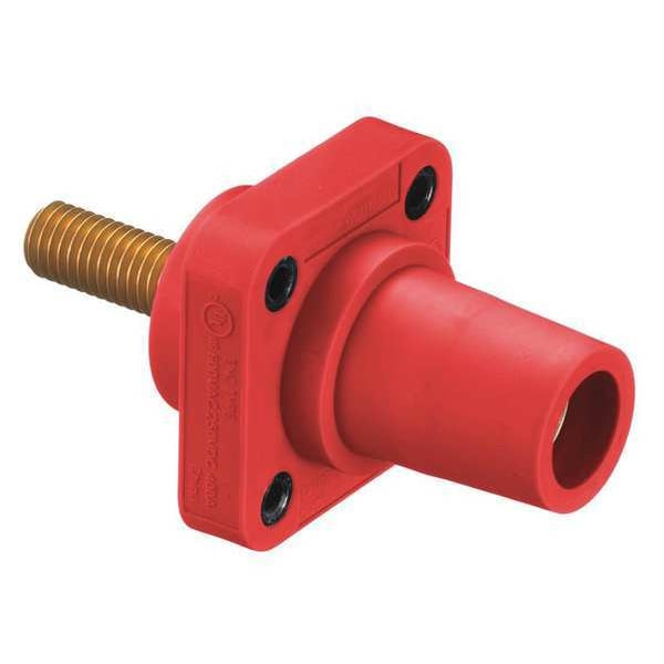 Receptáculo Hubbell Wiring Device-Kellems, Hembra, Rojo, Nariz Cónica, Perno - HBLFRSCR