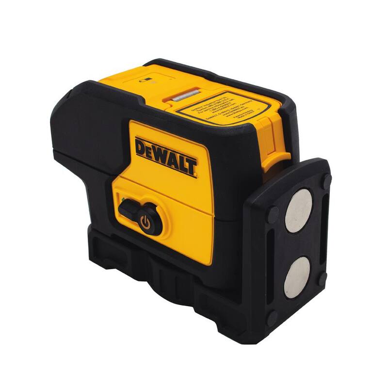 Nivel láser de tres puntos autonivelante verde DEWALT de 100 pies con (2) pilas AA y estuche - DW083CG