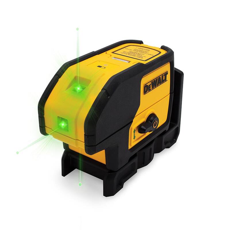 Nivel láser de tres puntos autonivelante verde DEWALT de 100 pies con (2) pilas AA y estuche - DW083CG