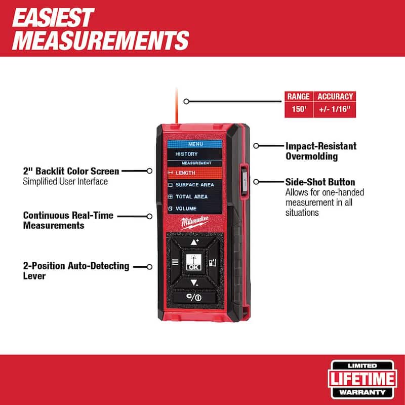 Milwaukee M12 12-Volt Lithium-Ion Inalámbrico Verde 250 ft. Kit de Nivel Láser de 3 Planos con Medidor de Distancia Láser - 3632-21-48-22-9802