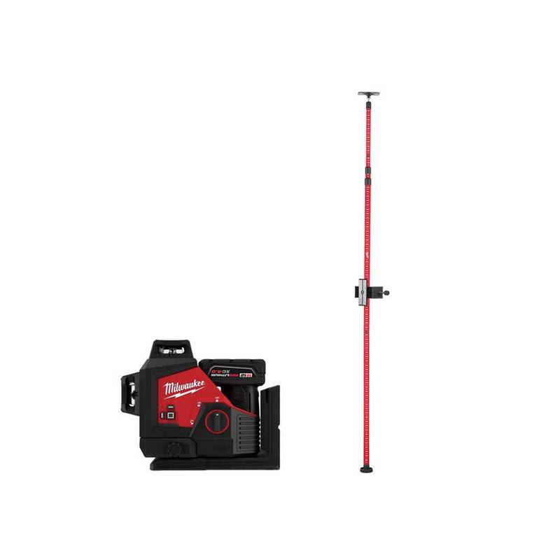 Milwaukee M12 Verde 250 ft. Kit de Nivel Láser de 3 Planos con Una Batería de 4.0 Ah y Poste Telescópico de 12 ft. - 3632-21-48-35-1511
