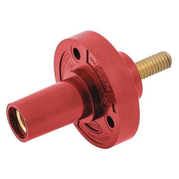 Receptáculo Hubbell Wiring Device-Kellems, Perno, Rojo, Nariz Cónica - HBL15FRSR