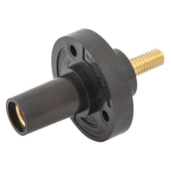 Receptáculo Hubbell Wiring Device-Kellems, espiga, negro, nariz cónica, hembra - HBL15FRSBK
