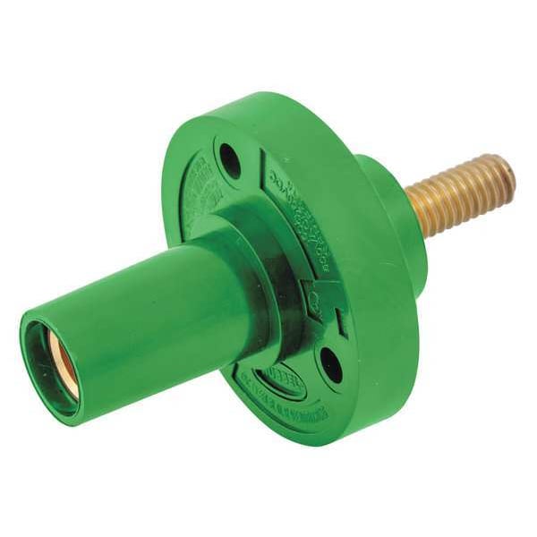 Receptáculo Hubbell Wiring Device-Kellems, Estud, Verde, Hembra, Cónico - HBL15FRSGN