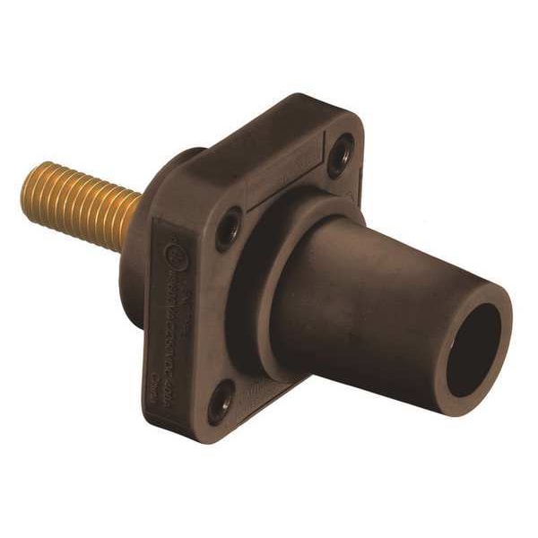 Receptáculo Hubbell Wiring Device-Kellems, Punta Cónica, Perno, Marrón - HBLFRSCBN