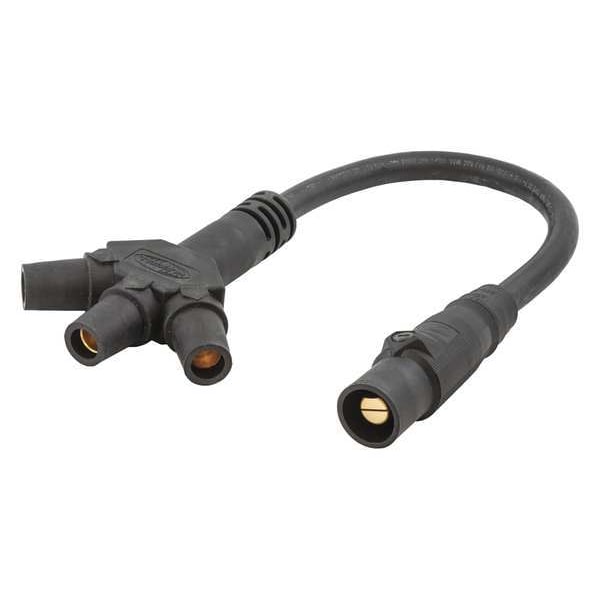 Hubbell Wiring Device-Kellems Triple Connctr, Blk, 300/400AC/DC, Taper - HBLM3FSBK