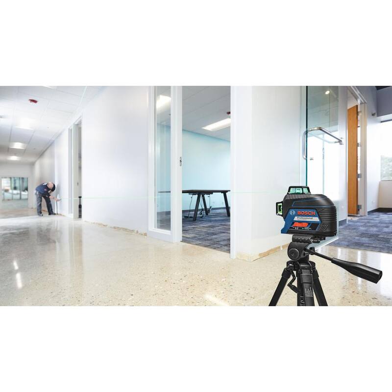 Nivel láser Bosch reacondicionado de 300 pies con autonivelación en verde de 360 grados y 3 planos - GLL3-300G-RT