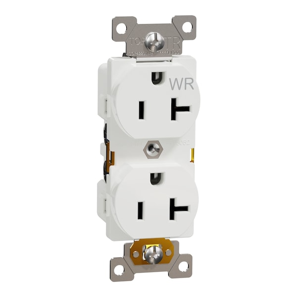 Tomacorriente Square D, 20 A, Estándar, Dúplex, Blanco, 20 Amperios, 125 VAC - SQR42204WH