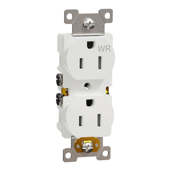 Toma de corriente cuadrada, 15 A, Dúplex, a prueba de intemperie, 125V