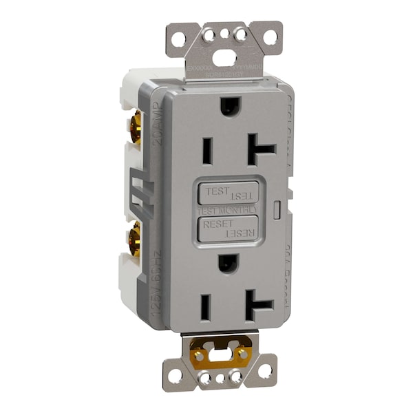 Toma-corriente Square D, Serie X, 20 A, Decorativo, Dúplex, 20 Amperios, 125 V:-:125VAC - SQR51201GY