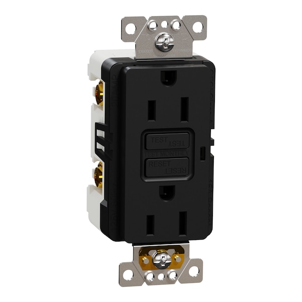 Toma de corriente Square D, Serie X, 15 A, Decorativa, Dúplex, 15 Amperios, 125 V:-:125VAC - SQR51101BK