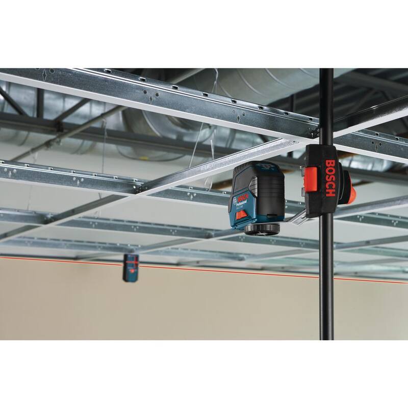Nivel láser de líneas cruzadas de 65 pies con puntos de plomada, autonivelante, incluye estuche rígido y soporte de precisión - GCL 2-160 de Bosch
