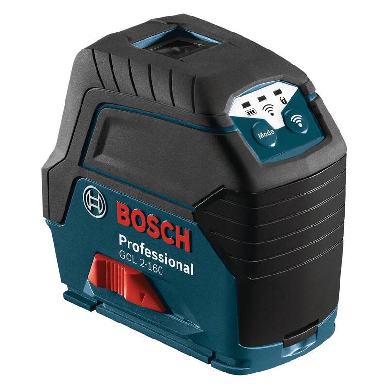 Nivel láser de líneas cruzadas de 65 pies con puntos de plomada, autonivelante, incluye estuche rígido y soporte de precisión - GCL 2-160 de Bosch