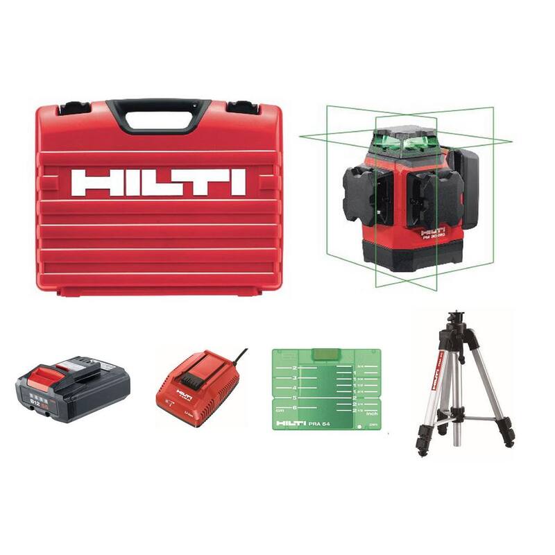 Kit láser Hilti de 33 pies PM 30-MG con trípode PMA 20, batería, cargador y estuche - 3627166