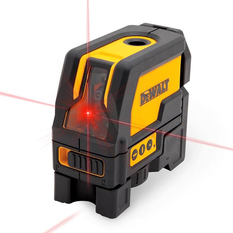 DEWALT 165 ft. Nivel de láser de línea cruzada y punto de plomada autonivelante rojo con (3) baterías AAA y estuche - DW0822