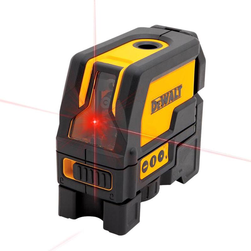 DEWALT 165 ft. Nivel de láser de línea cruzada y punto de plomada autonivelante rojo con (3) baterías AAA y estuche - DW0822