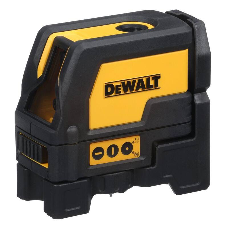 DEWALT 165 ft. Nivel de láser de línea cruzada y punto de plomada autonivelante rojo con (3) baterías AAA y estuche - DW0822