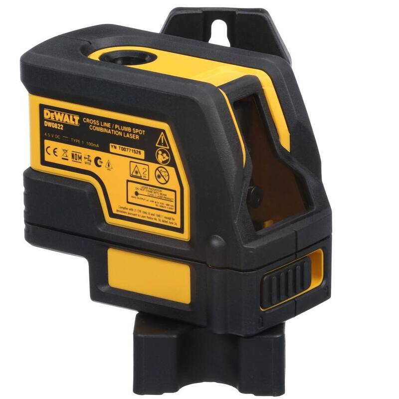DEWALT 165 ft. Nivel de láser de línea cruzada y punto de plomada autonivelante rojo con (3) baterías AAA y estuche - DW0822