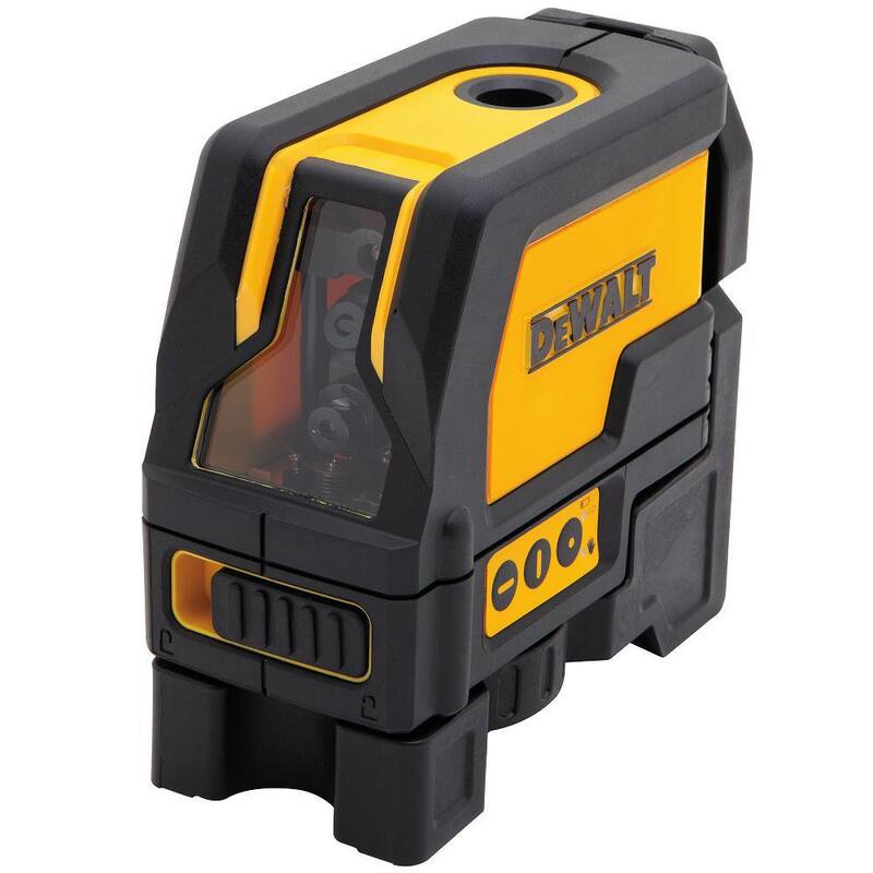 DEWALT 165 ft. Nivel de láser de línea cruzada y punto de plomada autonivelante rojo con (3) baterías AAA y estuche - DW0822