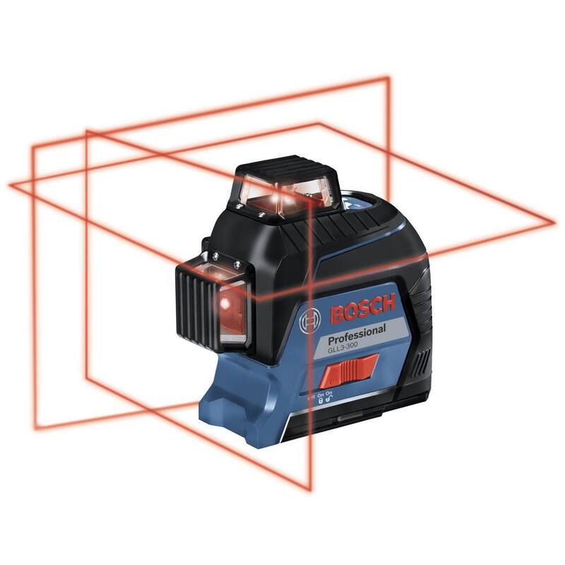 Nivel láser 360 grados de 200 pies en rojo con tecnología Visimax, montaje ajustable fino y estuche rígido - GLL3-300