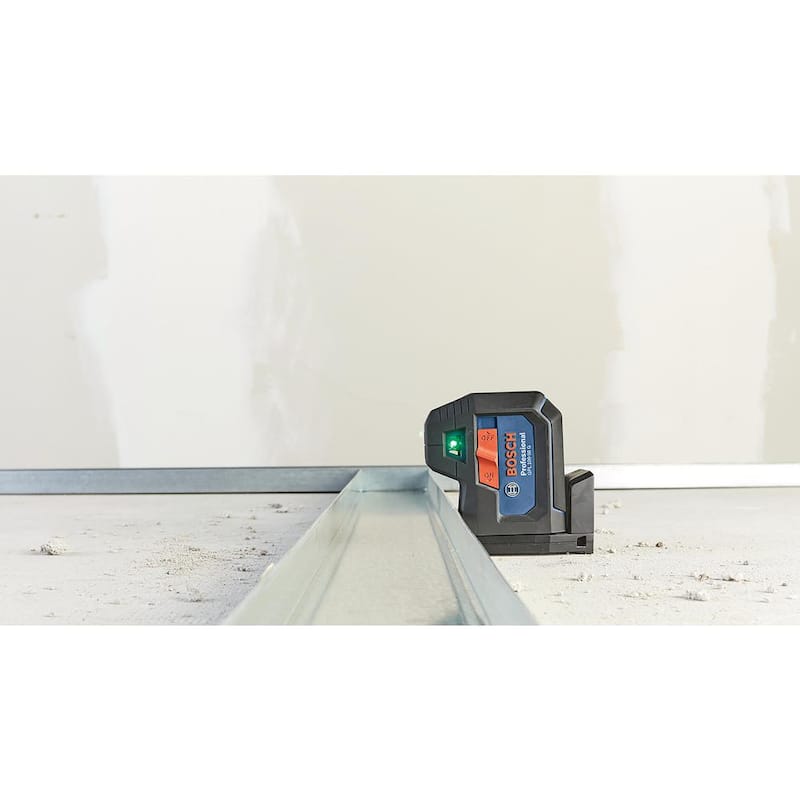Bosch 125 pies. Nivel láser autonivelante de 5 puntos en verde con tecnología VisiMax, montura multipropósito integrada y estuche rígido de transporte - GPL100-50G
