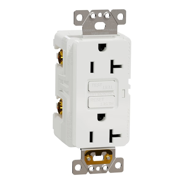 Socket-Outlet Square D, X Series, 20 A, Decorador, Dúplex, 20 Amperios, 125 V:-:125VAC - SQR51201WH
