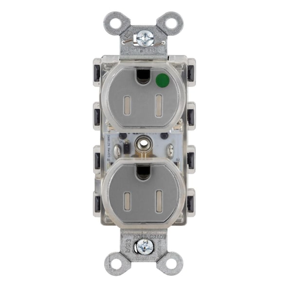 Receptáculo SNAPConnect de uso hospitalario extra resistente de grado pesado Hubbell - SNAP8200GYLTR