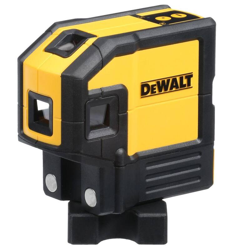 Nivel láser autonivelante DEWALT de 165 pies con 5 puntos rojos y línea horizontal, con (3) pilas AA y estuche - DW0851