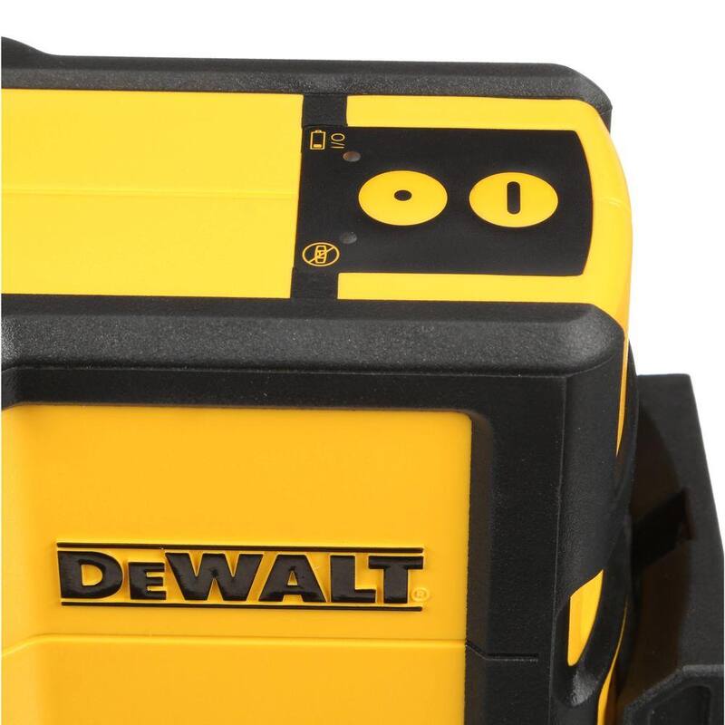 Nivel láser autonivelante DEWALT de 165 pies con 5 puntos rojos y línea horizontal, con (3) pilas AA y estuche - DW0851