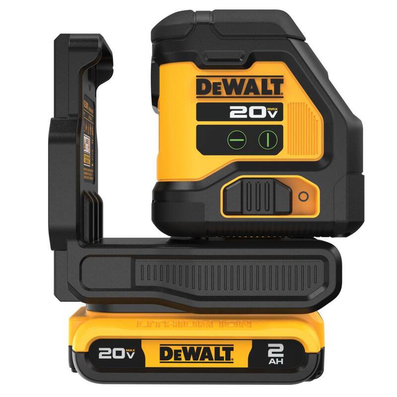 Kit de nivel láser de líneas cruzadas DEWALT 20V MAX de iones de litio con batería de 2.0Ah, cargador y estuche - DCLE34021D1