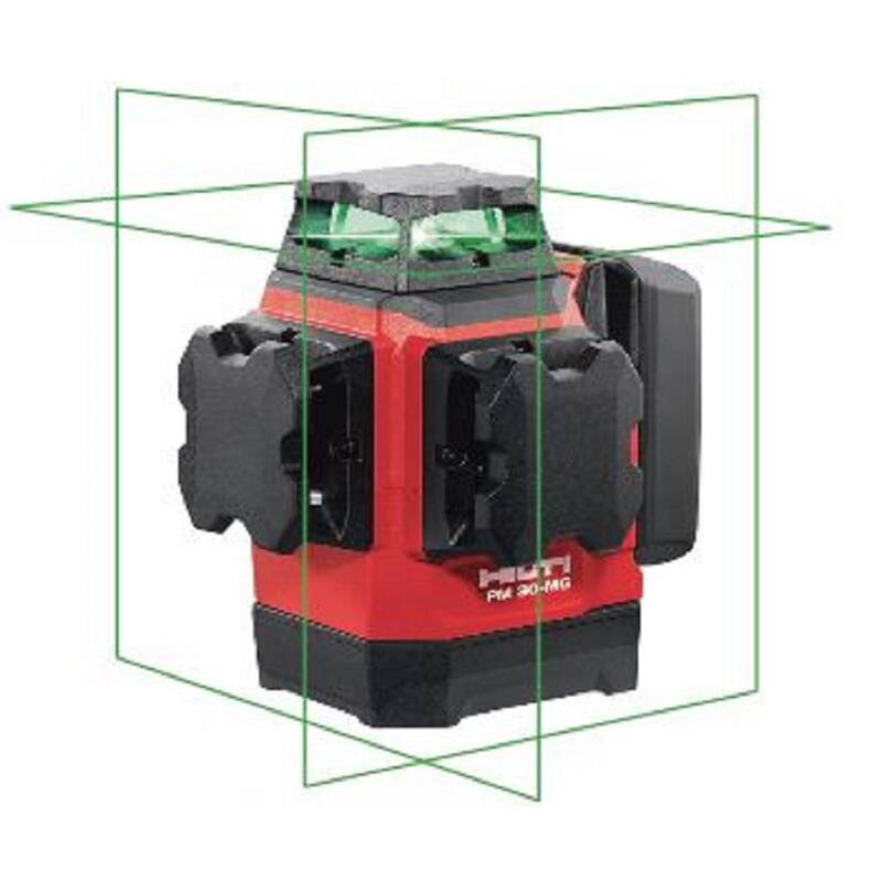 Kit completo de láser verde multi Hilti 30-MG de 33 pies con receptor, batería, cargador y estuche - 3622327