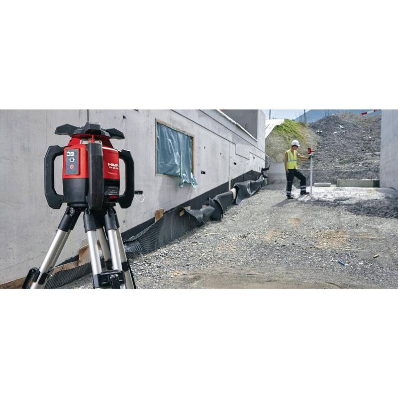 Hilti PR 30-HVS 12 Amp, 33 ft. Láser rojo giratorio para exteriores con receptor PRA 83, soporte y estuche (baterías no incluidas) - 2134762