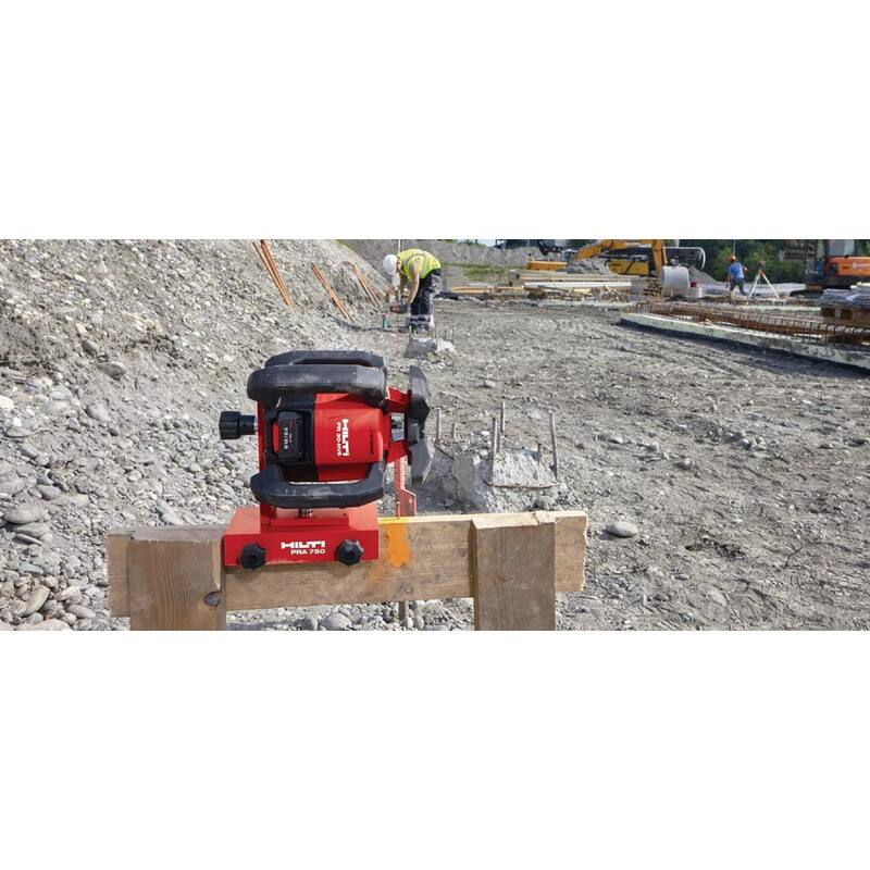 Hilti PR 30-HVS 12 Amp, 33 ft. Láser rojo giratorio para exteriores con receptor PRA 83, soporte y estuche (baterías no incluidas) - 2134762