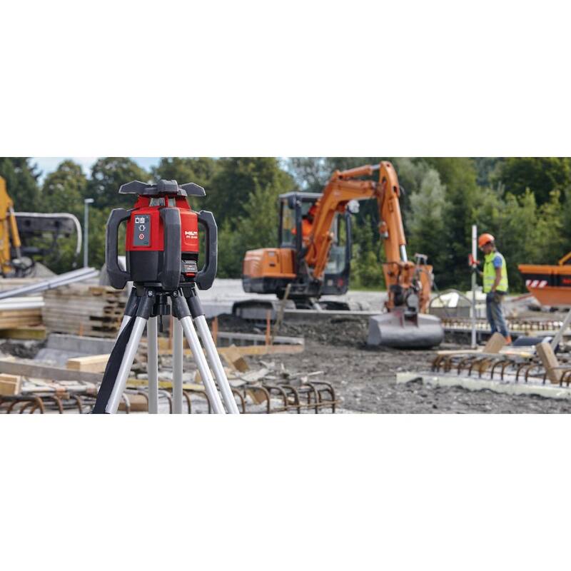 Hilti PR 30-HVS 12 Amp, 33 ft. Láser rojo giratorio para exteriores con receptor PRA 83, soporte y estuche (baterías no incluidas) - 2134762