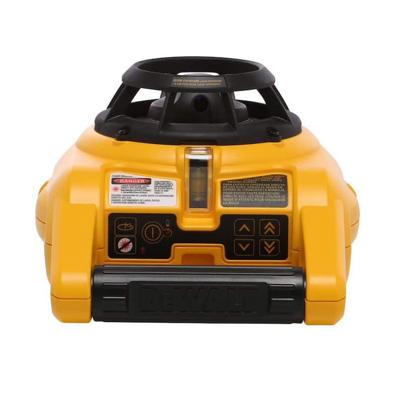 DEWALT Nivel Láser Rotativo Autonivelante de 150 pies en Rojo con Detector y Abrazadera, Soporte de Pared, Control Remoto, Bolsa, (2) Pilas D y (1) Pila de 9V - DW074KD