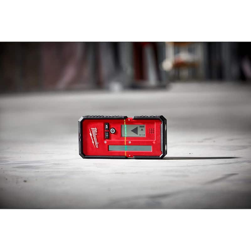 Nivel láser de línea cruzada y puntos de plomada Milwaukee M12 12-Volt Lithium-Ion inalámbrico verde de 125 pies con detector de láser - 3622-20-48-35-1211